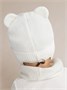 Шапка детская вязаная Amarobaby Pure Love BEAR, молочный, демисезонная, с подкладом AB-OD21-PLB16/33-38