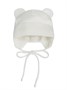 Шапка детская вязаная Amarobaby Pure Love BEAR, молочный, демисезонная, с подкладом AB-OD21-PLB16/33-38