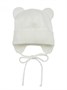 Шапка детская вязаная Amarobaby Pure Love BEAR, молочный, демисезонная, с подкладом AB-OD21-PLB16/33-38