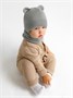 Шапка детская вязаная Amarobaby Pure Love BEAR, серый, демисезонная, с подкладом AB-OD21-PLB16/11-38