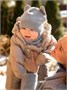 Шапка детская вязаная Amarobaby Pure Love BEAR, серый, демисезонная, с подкладом AB-OD21-PLB16/11-38