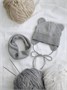 Шапка детская вязаная Amarobaby Pure Love BEAR, серый, демисезонная, с подкладом AB-OD21-PLB16/11-38