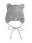 Шапка детская вязаная Amarobaby Pure Love BEAR, серый, демисезонная, с подкладом AB-OD21-PLB16/11-38