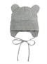Шапка детская вязаная Amarobaby Pure Love BEAR, серый, демисезонная, с подкладом AB-OD21-PLB16/11-38