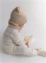 Шапка детская вязаная Amarobaby Pure Love BEAR, песочный, демисезонная, с подкладом AB-OD21-PLB16/03-38