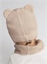 Шапка детская вязаная Amarobaby Pure Love BEAR, песочный, демисезонная, с подкладом AB-OD21-PLB16/03-38