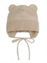 Шапка детская вязаная Amarobaby Pure Love BEAR, песочный, демисезонная, с подкладом AB-OD21-PLB16/03-38
