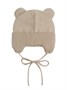 Шапка детская вязаная Amarobaby Pure Love BEAR, песочный, демисезонная, с подкладом AB-OD21-PLB16/03-38