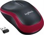 Мышь беспроводная Logitech M185, радио, оптическая, USB, 1000dpi, черный и красный [910-002633] 1891714