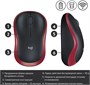 Мышь беспроводная Logitech M185, радио, оптическая, USB, 1000dpi, черный и красный [910-002633] 1891714