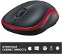 Мышь беспроводная Logitech M185, радио, оптическая, USB, 1000dpi, черный и красный [910-002633] 1891714