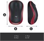 Мышь беспроводная Logitech M185, радио, оптическая, USB, 1000dpi, черный и красный [910-002633] 1891714
