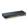 Коммутатор PoE+ Zyxel GS1100-10HP, 8xGE PoE+, 2xSFP, настольный, бесшумный, бюджет PoE 130 Вт, Kensigton lock 1581727282