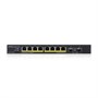 Коммутатор PoE+ Zyxel GS1100-10HP, 8xGE PoE+, 2xSFP, настольный, бесшумный, бюджет PoE 130 Вт, Kensigton lock 1581727282