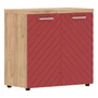 Шкаф низкий TORR LUX TLLC 85.1, красный/дуб бофорд, 856х450х833 мм 400268488