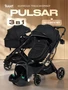Коляска-трансформер 3 в 1 Rant Basic Pulsar Plus Black 1400530535
