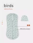 Пеленка-кокон с шапочкой Mowbaby Birds blue арт. 0012+8382 23747129