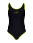 Купальник для плавания 25DEGREES Edge Black/Lime 25D22001K, полиамид, детский 1755030489