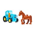 Конструктор большие кубики: СИНИЙ ТРАКТОР с лошадкой, 5 дет. Город мастеров 10025-GK (48)