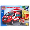 Конструктор ПОЖАРНАЯ ГАЗЕЛЬ с гаражом, 110 дет. Город мастеров 3567-KK