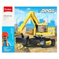 Конструктор пласт. ЭКСКАВАТОР с фигуркой, 152дет. в русс. кор. M38-B1196 (32)