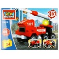 Конструктор ПОЖАРНАЯ МАШИНА 3в1, 34 дет. Город мастеров 35018-UU