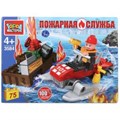 Конструктор "пожарник на гидроцикле", 75дет. в кор. ТМ "Город мастеров" в кор.80шт 3584-CY