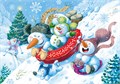 Пазл 35 "Снеговички на горке" # 91489