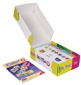 Игровой комплект №4 "Кубики + книжка": "Во дворе", "Узнай цвет", "Урожай", "Друзья" # 40104