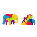 Мозаика "puzzle" 2в1 из дерева "Слоны и львы" (IQ step) # 69005